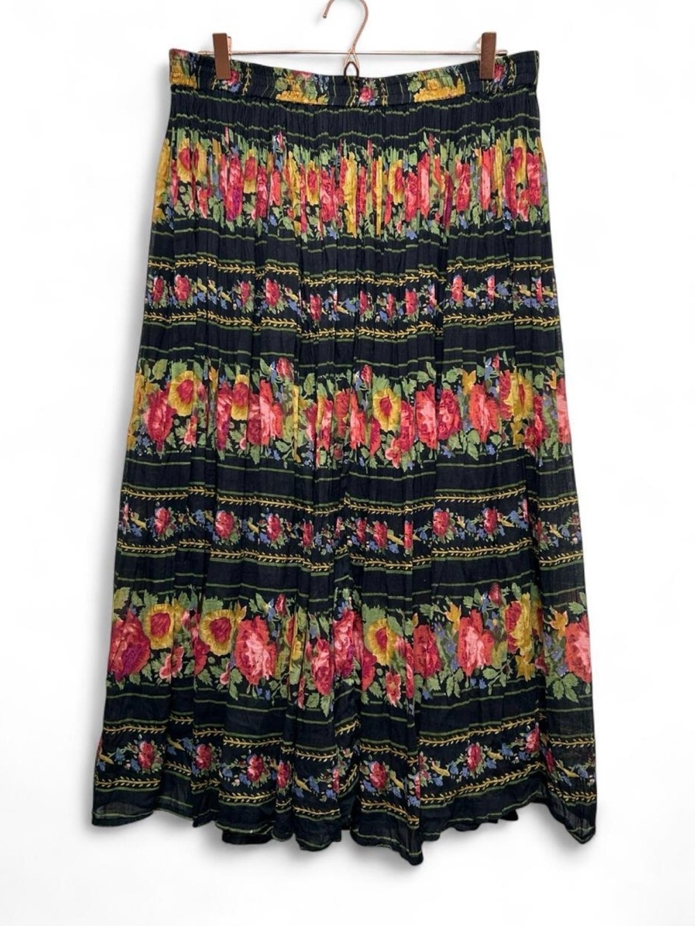 Spell Bound Woman Floral Cotton Maxi Skirt Size 2X Cottagecore